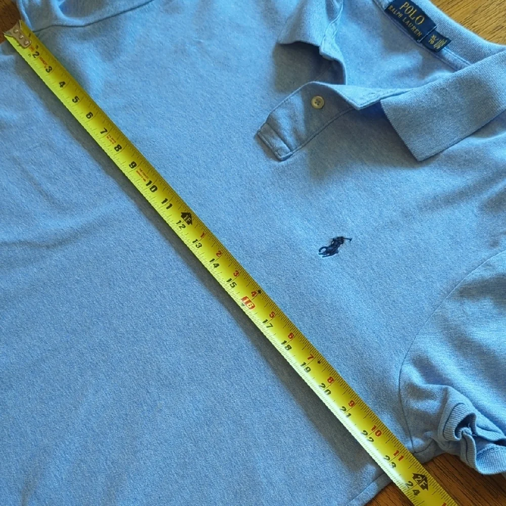 Polo Ralph Lauren Men's Heather Light Blue Cotton Polo